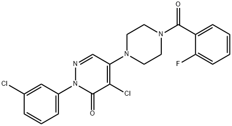 4-CHLORO-2-(3-CHLOROPHENYL)-5-[4-(2-FLUOROBENZOYL)PIPERAZINO]-3(2H)-PYRIDAZINONE 结构式