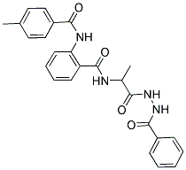 N-[2-(2-BENZOYLHYDRAZINO)-1-METHYL-2-OXOETHYL]-2-[(4-METHYLBENZOYL)AMINO]BENZAMIDE 结构式