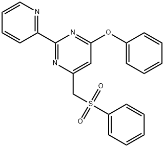 4-PHENOXY-6-[(PHENYLSULFONYL)METHYL]-2-(2-PYRIDINYL)PYRIMIDINE 结构式