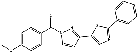 (4-METHOXYPHENYL)[3-(2-PHENYL-1,3-THIAZOL-5-YL)-1H-PYRAZOL-1-YL]METHANONE 结构式