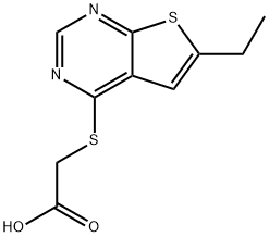 2-((6-乙基噻吩并[2,3-D]嘧啶-4-基)硫代)乙酸 结构式