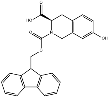 FMOC-D-7-羟基-1,2,3,4-四氢异喹啉-3-羧酸 结构式