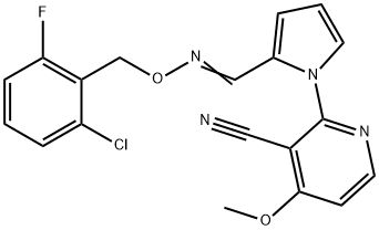 2-[2-(([(2-CHLORO-6-FLUOROBENZYL)OXY]IMINO)METHYL)-1H-PYRROL-1-YL]-4-METHOXYNICOTINONITRILE 结构式