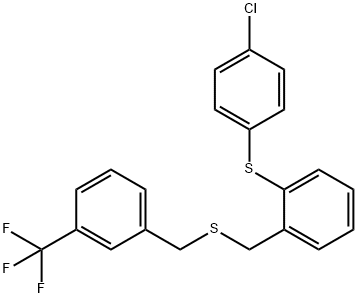 1-[(4-CHLOROPHENYL)SULFANYL]-2-(([3-(TRIFLUOROMETHYL)BENZYL]SULFANYL)METHYL)BENZENE 结构式