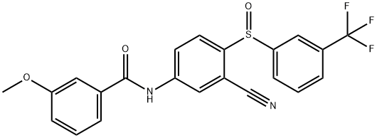 N-(3-CYANO-4-([3-(TRIFLUOROMETHYL)PHENYL]SULFINYL)PHENYL)-3-METHOXYBENZENECARBOXAMIDE 结构式