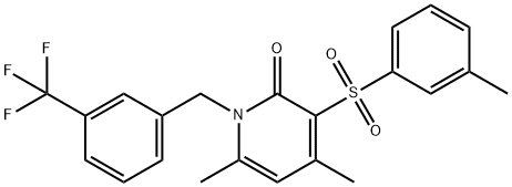 4,6-DIMETHYL-3-[(3-METHYLPHENYL)SULFONYL]-1-[3-(TRIFLUOROMETHYL)BENZYL]-2(1H)-PYRIDINONE 结构式