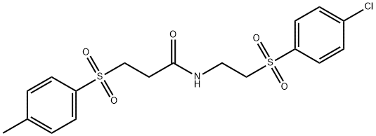 N-(2-[(4-CHLOROPHENYL)SULFONYL]ETHYL)-3-[(4-METHYLPHENYL)SULFONYL]PROPANAMIDE 结构式