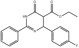 ETHYL 4-(4-FLUOROPHENYL)-6-HYDROXY-2-PHENYL-4,5-DIHYDRO-5-PYRIMIDINECARBOXYLATE 结构式