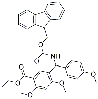 9-FLUORENYLMETHOXYCARBONYL-[(5-CARBOXYLATOETHYL-2,4-DIMETHOXYPHENYL)-4 METHOXYPHENYL]-METHYLAMINE 结构式