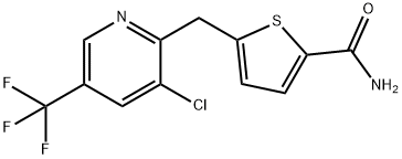 5-([3-CHLORO-5-(TRIFLUOROMETHYL)-2-PYRIDINYL]METHYL)-2-THIOPHENECARBOXAMIDE 结构式