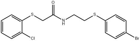 N-(2-[(4-BROMOPHENYL)SULFANYL]ETHYL)-2-[(2-CHLOROPHENYL)SULFANYL]ACETAMIDE 结构式