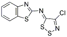 N-[(5Z)-4-CHLORO-5H-1,2,3-DITHIAZOL-5-YLIDENE]-1,3-BENZOTHIAZOL-2-AMINE 结构式