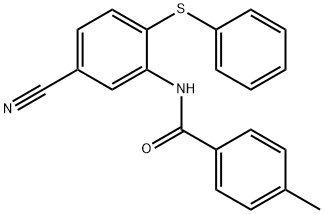 N-[5-CYANO-2-(PHENYLSULFANYL)PHENYL]-4-METHYLBENZENECARBOXAMIDE 结构式