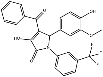 4-BENZOYL-3-HYDROXY-5-(4-HYDROXY-3-METHOXYPHENYL)-1-(3-(TRIFLUOROMETHYL)PHENYL)-1H-PYRROL-2(5H)-ONE 结构式