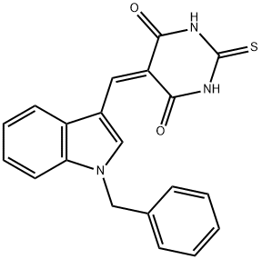 5-[(1-BENZYL-1H-INDOL-3-YL)METHYLENE]-2-THIOXODIHYDROPYRIMIDINE-4,6(1H,5H)-DIONE 结构式