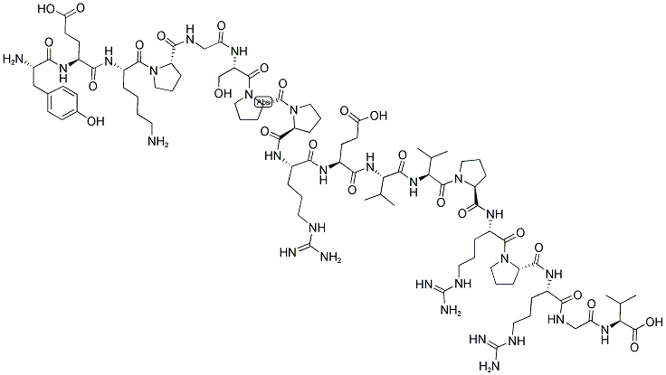 H-TYR-GLU-LYS-PRO-GLY-SER-PRO-PRO-ARG-GLU-VAL-VAL-PRO-ARG-PRO-ARG-GLY-VAL-OH 结构式