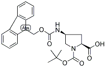 (2S,4S)-1-(N-BOC)-3-(N-FMOC-氨基)脯氨酸 结构式
