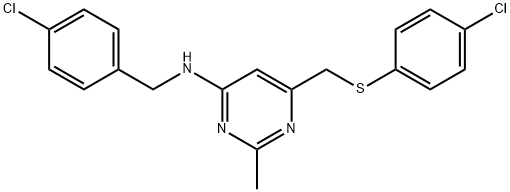 N-(4-CHLOROBENZYL)-6-([(4-CHLOROPHENYL)SULFANYL]METHYL)-2-METHYL-4-PYRIMIDINAMINE 结构式