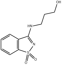 3-[(1,1-二氧代-1,2-苯并噻唑-3-基)氨基]丙-1-醇 结构式