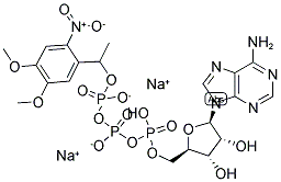 ADENOSINE 5'-TRIPHOSPHATE, P3-(1-(4,5-DIMETHOXY-2-NITROPHENYL)ETHYL) ESTER, DISODIUM SALT 结构式