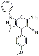 6-AMINO-4-(4-METHOXYPHENYL)-3-METHYL-1-PHENYL-1,4-DIHYDROPYRANO[2,3-C]PYRAZOLE-5-CARBONITRILE 结构式