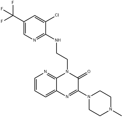 4-(2-([3-CHLORO-5-(TRIFLUOROMETHYL)-2-PYRIDINYL]AMINO)ETHYL)-2-(4-METHYLPIPERAZINO)PYRIDO[2,3-B]PYRAZIN-3(4H)-ONE 结构式