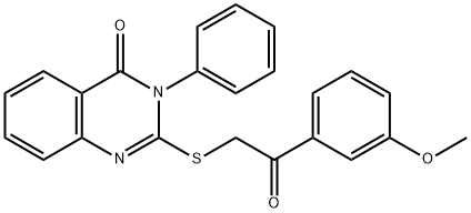 2-([2-(3-METHOXYPHENYL)-2-OXOETHYL]SULFANYL)-3-PHENYL-4(3H)-QUINAZOLINONE 结构式