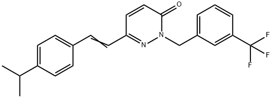 6-(4-ISOPROPYLSTYRYL)-2-[3-(TRIFLUOROMETHYL)BENZYL]-3(2H)-PYRIDAZINONE 结构式