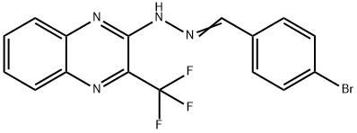 4-BROMOBENZENECARBALDEHYDE N-[3-(TRIFLUOROMETHYL)-2-QUINOXALINYL]HYDRAZONE 结构式