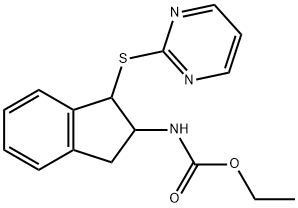 ETHYL N-[1-(2-PYRIMIDINYLSULFANYL)-2,3-DIHYDRO-1H-INDEN-2-YL]CARBAMATE 结构式