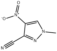1-甲基-4-硝基-1H-吡唑-3-甲腈 结构式