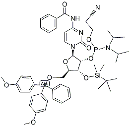 DMT-3'-TBDMS-BZ-CYTIDINE亚磷酰胺单体 结构式