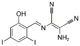 2-AMINO-1-(1-AZA-2-(2-HYDROXY-4,6-DIIODOPHENYL)VINYL)ETHENE-1,2-DICARBONITRILE 结构式