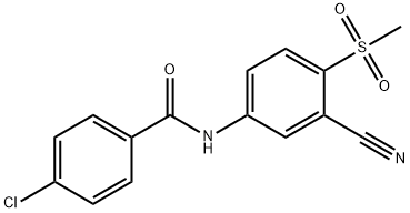 4-CHLORO-N-[3-CYANO-4-(METHYLSULFONYL)PHENYL]BENZENECARBOXAMIDE 结构式