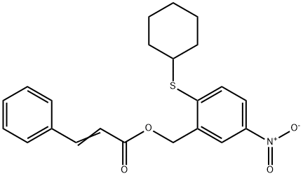 2-(CYCLOHEXYLSULFANYL)-5-NITROBENZYL 3-PHENYLACRYLATE 结构式