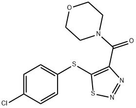 (5-[(4-CHLOROPHENYL)SULFANYL]-1,2,3-THIADIAZOL-4-YL)(MORPHOLINO)METHANONE 结构式