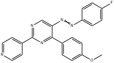 4-[5-[2-(4-FLUOROPHENYL)DIAZENYL]-2-(4-PYRIDINYL)-4-PYRIMIDINYL]PHENYL METHYL ETHER 结构式