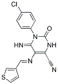 5-(1-AZA-2-(3-THIENYL)VINYL)-3-(4-CHLOROPHENYL)-4-IMINO-2-OXO-1H-1,3-DIAZINE-6-CARBONITRILE 结构式