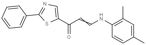 3-(2,4-Dimethylanilino)-1-(2-phenyl-1,3-thiazol-5-yl)-2-propen-1-one 结构式