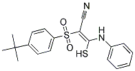 2-((4-(TERT-BUTYL)PHENYL)SULFONYL)-3-(PHENYLAMINO)-3-SULFANYLPROP-2-ENENITRILE 结构式