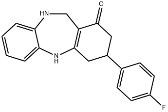 3-(4-FLUOROPHENYL)-2,3,4,5,10,11-HEXAHYDRO-1H-DIBENZO[B,E][1,4]DIAZEPIN-1-ONE 结构式