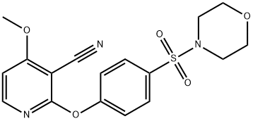 4-METHOXY-2-[4-(MORPHOLINOSULFONYL)PHENOXY]NICOTINONITRILE 结构式