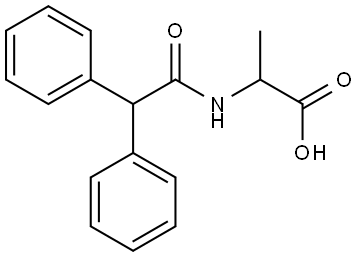 2-DIPHENYLACETYLAMINO-PROPIONIC ACID 结构式