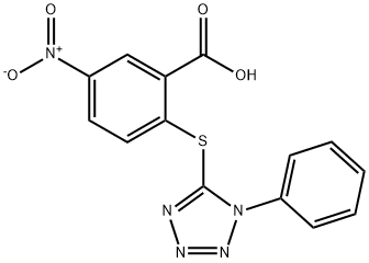 5-硝基-2-[(1-苯基-1H-1,2,3,4-四唑-5-基)硫烷基]苯甲酸 结构式