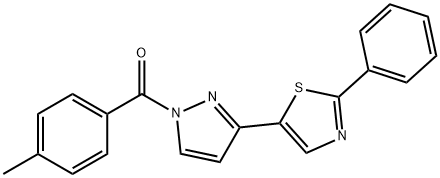 (4-METHYLPHENYL)[3-(2-PHENYL-1,3-THIAZOL-5-YL)-1H-PYRAZOL-1-YL]METHANONE 结构式