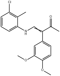 4-(3-CHLORO-2-METHYLANILINO)-3-(3,4-DIMETHOXYPHENYL)-3-BUTEN-2-ONE 结构式