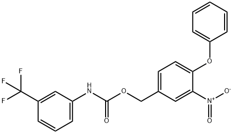 3-NITRO-4-PHENOXYBENZYL N-[3-(TRIFLUOROMETHYL)PHENYL]CARBAMATE 结构式