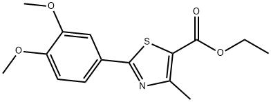 2-(3,4-二甲氧基苯基)-4-甲基噻唑-5-羧酸乙酯 结构式