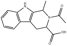 2-乙酰基-1-甲基-2,3,4,9-四氢-1H-吡啶并[3,4-B]吲哚-3-羧酸 结构式