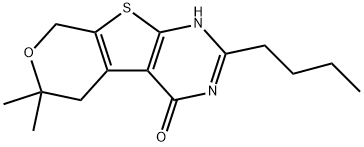 2-BUTYL-6,6-DIMETHYL-3,5,6,8-TETRAHYDRO-4H-PYRANO[4',3':4,5]THIENO[2,3-D]PYRIMIDIN-4-ONE 结构式